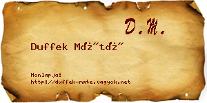 Duffek Máté névjegykártya